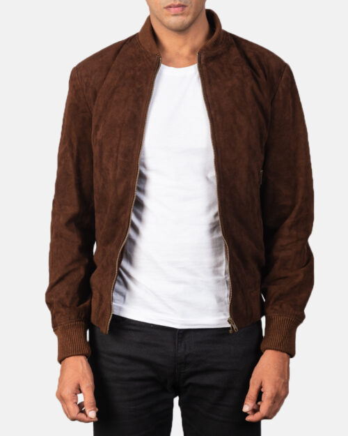 Bronson Mocha Suede Bomber Jacket